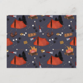 Camping Outdoor Adventure Zomerkampvuur Feestdagenkaart