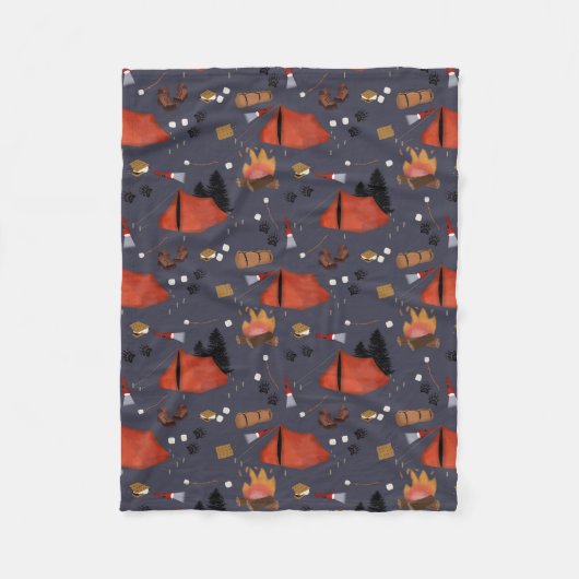 Camping Outdoor Adventure Zomerkampvuur Fleece Deken (Voorkant)