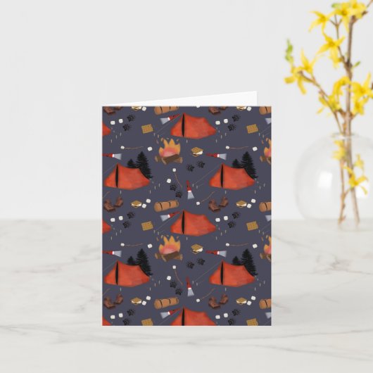 Camping Outdoor Adventure Zomerkampvuur Kaart (Gele Bloem)