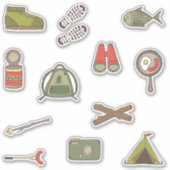 Camping Outdoor Adventures Kinder illustraties Sticker (Voorkant)