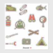 Camping Outdoor Adventures Kinder illustraties Sticker (Vel)