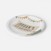 Camping Outdoor Avontuur Jongen Verjaardagsfeestje Papieren Bordje (Gekanteld)