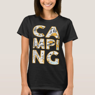 Camping outdoor hiking camper cute graphic t-shirt