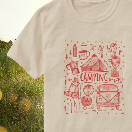Camping Outdoor Illustratie T-shirt