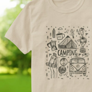 Camping Outdoor Illustratie T-shirt