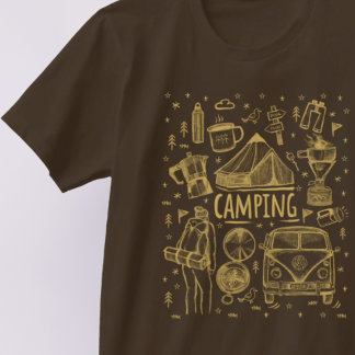 Camping Outdoor Illustratie T-shirt