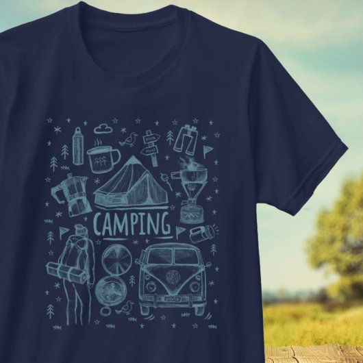 Camping Outdoor Illustratie T-shirt