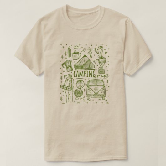 Camping Outdoor Illustratie T-shirt (Design voorkant)