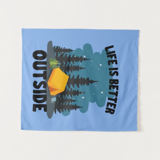 Camping Outdoor Lover Wandkleed (Voorkant (horizontaal))