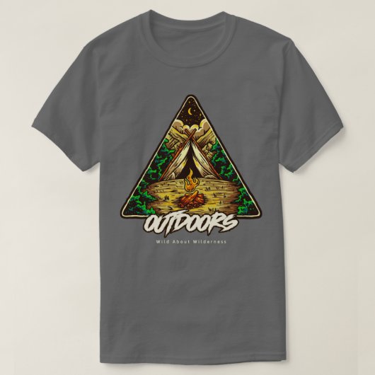 Camping Outdoor Wilde over Wilderness die adve hak T-shirt (Design voorkant)