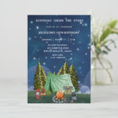 Camping Outdoor Woodland verjaardagsfeestje Kaart (Staand voorkant)