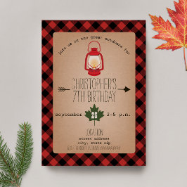 Camping / Outdoorn Wilderness Birthday Party Kaart