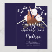 Camping Outdoorparty over kampvuur Marshmallows Kaart (Voorkant / Achterkant)