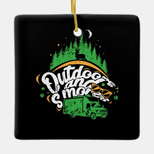 Camping - Outdoors And Smores Keramisch Ornament (Voorkant)