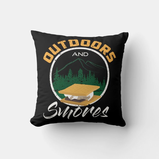 Camping - Outdoors And Smores Kussen (Voorkant)