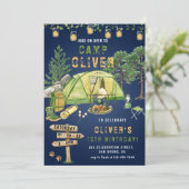 Camping Outdoors Kamperen Verjaardagsfeest Kaart (Staand voorkant)