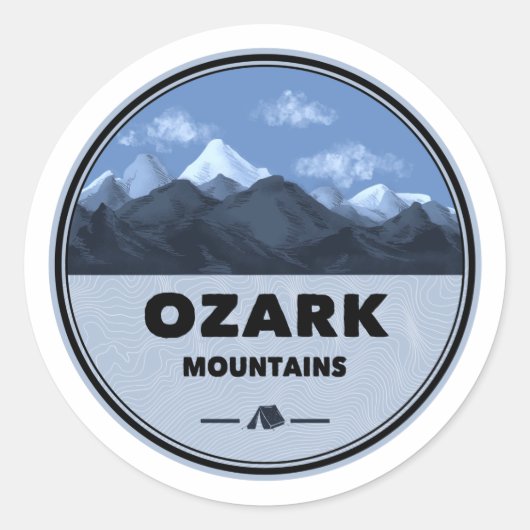 Camping Ozark Mountains Ronde Sticker (Voorkant)