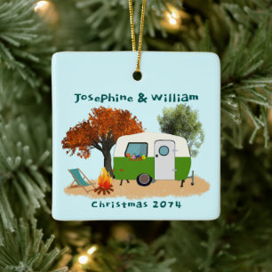 Camping Paar Gepersonaliseerd Kerstmis Ornament