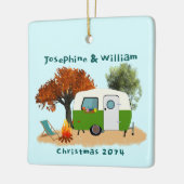 Camping Paar Gepersonaliseerd Kerstmis Ornament (Links)