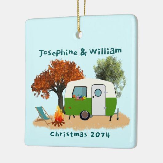 Camping Paar Gepersonaliseerd Kerstmis Ornament (Links)