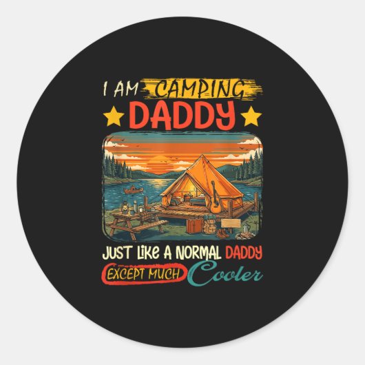 Camping papa definitie veel coolere vaderdag ronde sticker (Voorkant)
