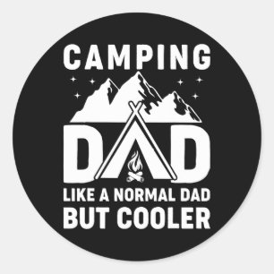 Camping Papa Grappige Camper Vaderdag Avontuur Pap Ronde Sticker