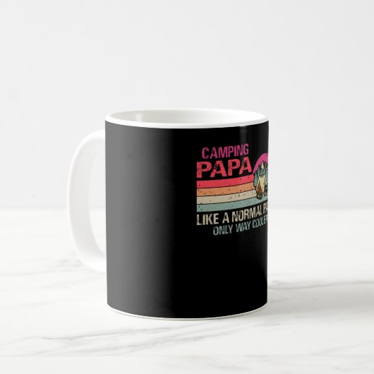 Camping Papa's als een gewone papierkoeleraar Koffiemok (Voorkant links)