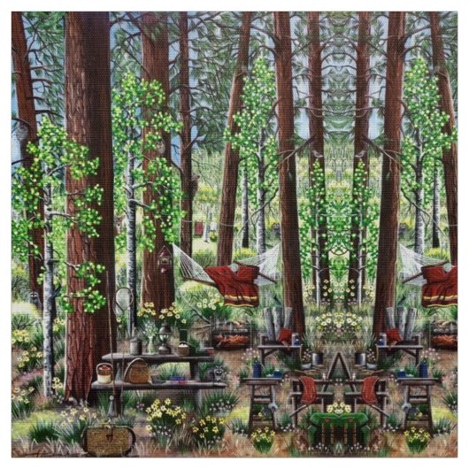 Camping Paradise Stof (Swatch)