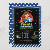 Camping Party Birthday Invitations Boys Slumber Kaart (Voorkant / Achterkant)