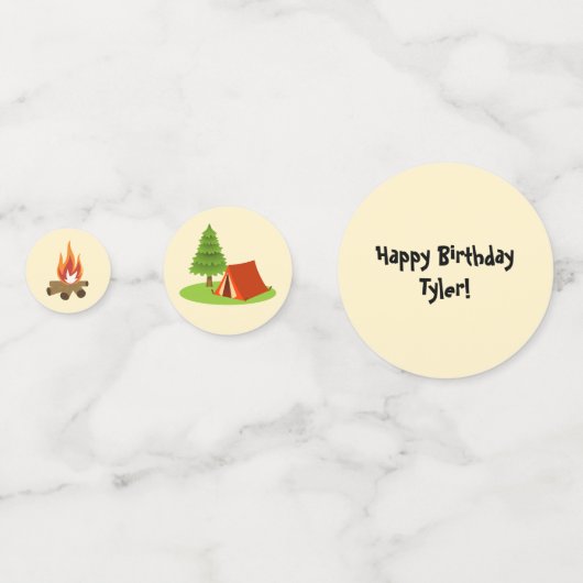 Camping Party Confetti Tafel Decor (Voorkanten)