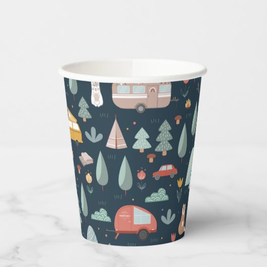 Camping Party Cups | Bosscène Papieren Bekers (Links)