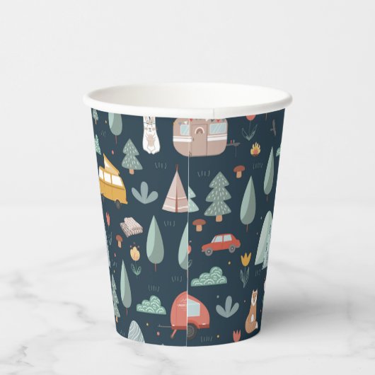 Camping Party Cups | Bosscène Papieren Bekers (Rechts)