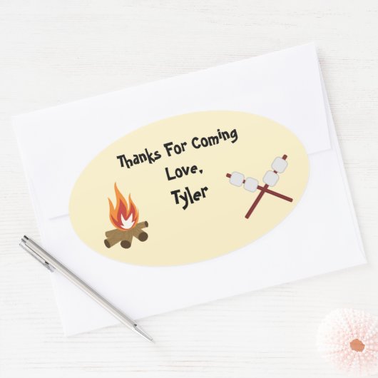 Camping Party Dank u Sticker (Envelop)