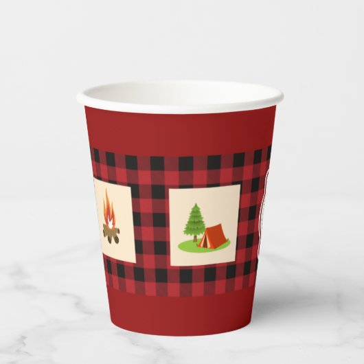 Camping Party gepersonaliseerd Papieren Bekers (Voorkant)