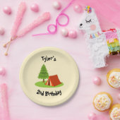 Camping Party Gepersonaliseerde Borden Papieren Bordje (Feest)