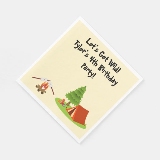 Camping Party gepersonaliseerde servetten (Hoek)