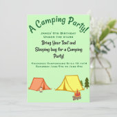 Camping Party Kaart (Staand voorkant)