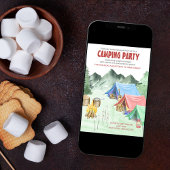 Camping Party Sleepover Avontuur Verjaardag Kaart