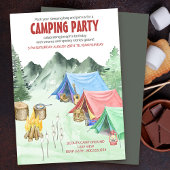 Camping Party Sleepover Avontuur Verjaardag Kaart