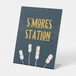 Camping Party teken | S'mores Station Reclamebord Met Voetstuk