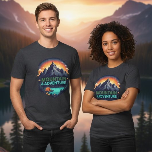 Camping Patch Berg Avontuur Outdoor Tri-Blend Shirt