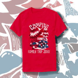 Camping Patriottische Familie Reis Jaar T-shirt