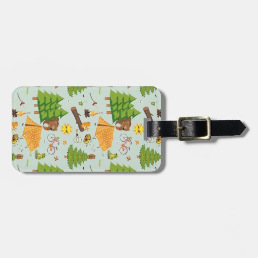 Camping Pattern Bagagelabel (Voorkant horizontaal)