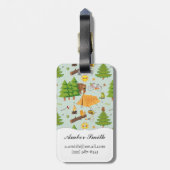 Camping Pattern Bagagelabel (Achterkant verticaal)