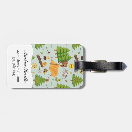 Camping Pattern Bagagelabel (Achterkant horizontaal)