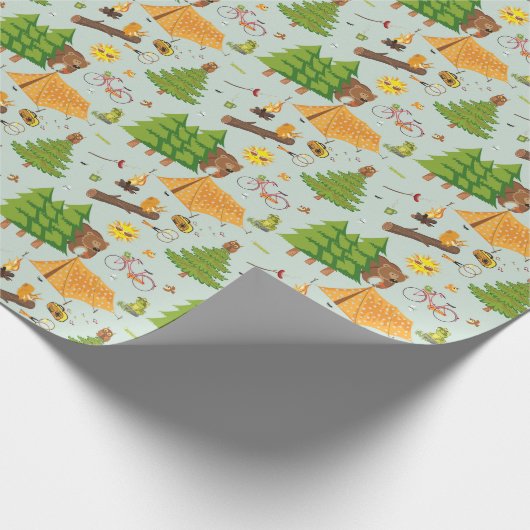 Camping Pattern Cadeaupapier (Hoek)