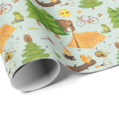 Camping Pattern Cadeaupapier (Rol Hoek)