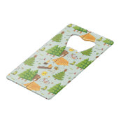 Camping Pattern Creditkaart Flessenopener (Achterkant Gekanteld)
