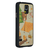 Camping Pattern Esdoorn Galaxy S5 Slim Hoesje (Rechts)