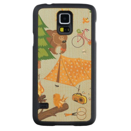 Camping Pattern Esdoorn Galaxy S5 Slim Hoesje (Achterkant)